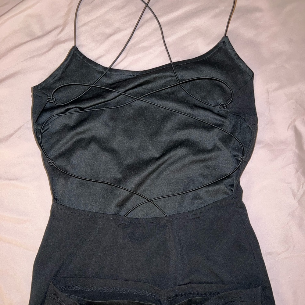 Black dress open back